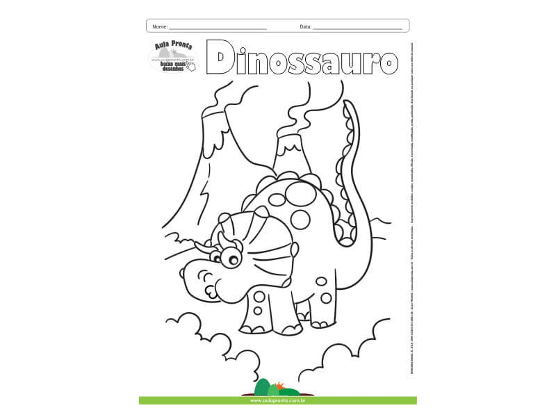 Desenho para Colorir – Animais - Dinossauro - Aula Pronta