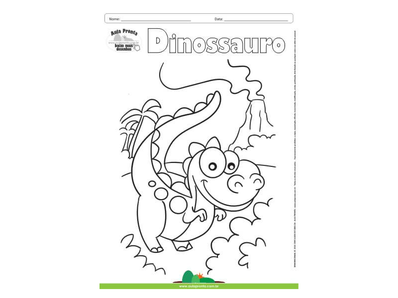 Desenho para Colorir – Animais - Dinossauro - Aula Pronta