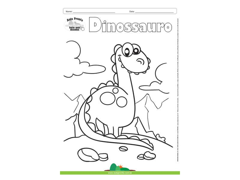 Desenho para Colorir – Animais - Dinossauro - Aula Pronta