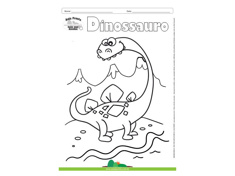 Desenho para Colorir – Animais - Dinossauro - Aula Pronta