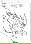 Desenho para Colorir – Animais - Esquilo