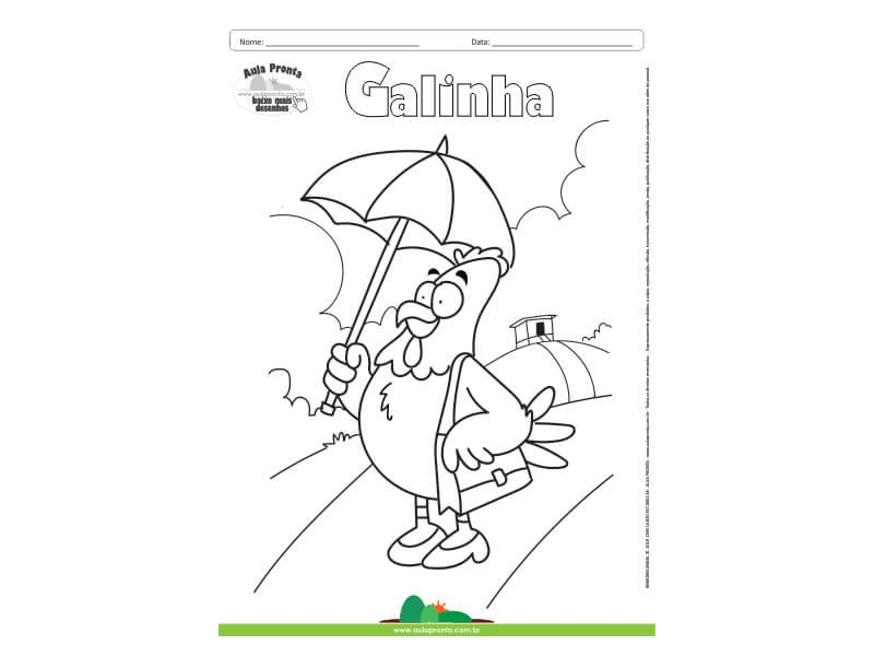 Desenho para Colorir – Animais - Galinha