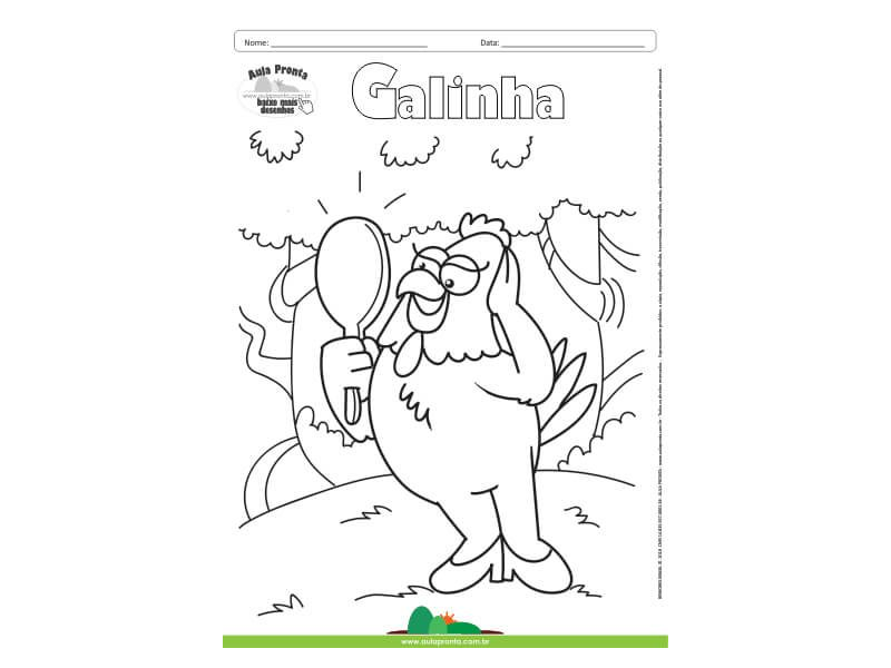 Desenho para Colorir – Animais - Galinha