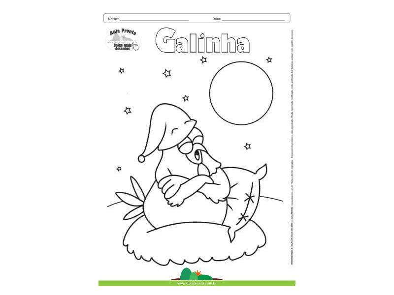 Desenho para Colorir – Animais - Galinha