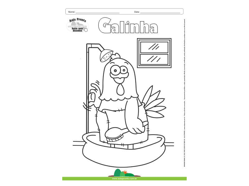 Desenho para Colorir – Animais - Galinha