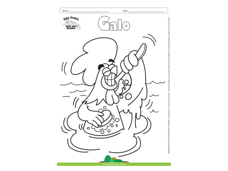 Desenho para Colorir – Animais - Galo