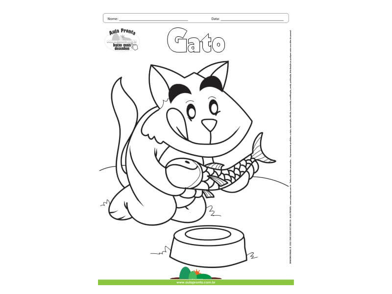 Desenho para Colorir – Animais - Gato