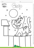 Desenho para Colorir – Animais - Gato