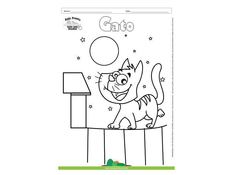 Desenho para Colorir – Animais - Gato