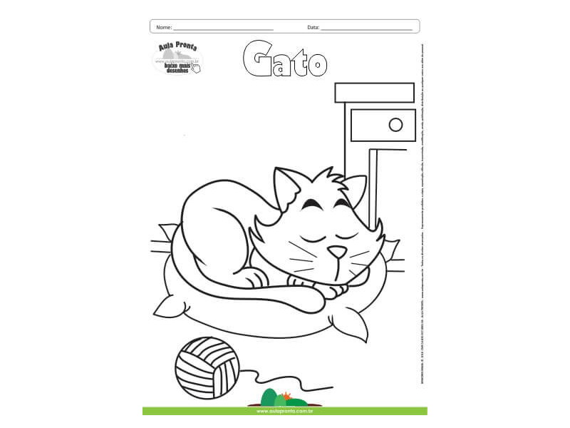 Desenho para Colorir – Animais - Gato