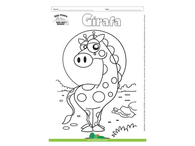 Desenho para Colorir – Animais - Girafa