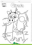 Desenho para Colorir – Animais - Girafa