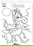 Desenho para Colorir – Animais - Girafa