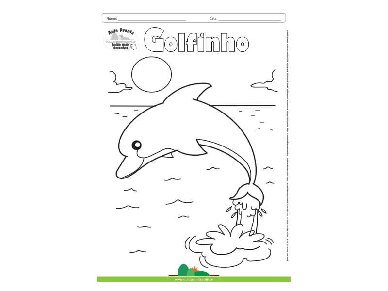 Desenho para Colorir – Animais - Golfinho