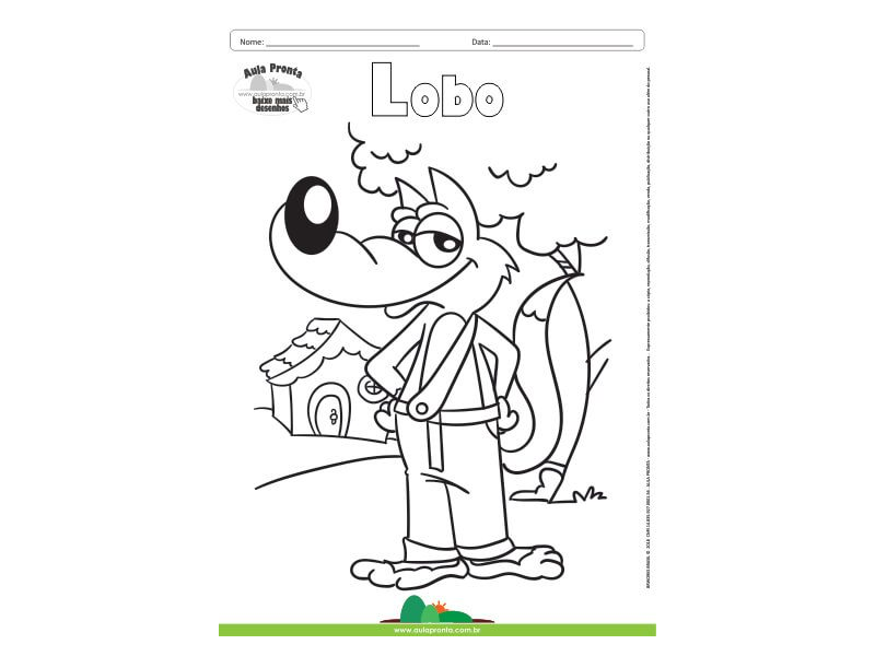 Desenho para Colorir – Animais - Lobo