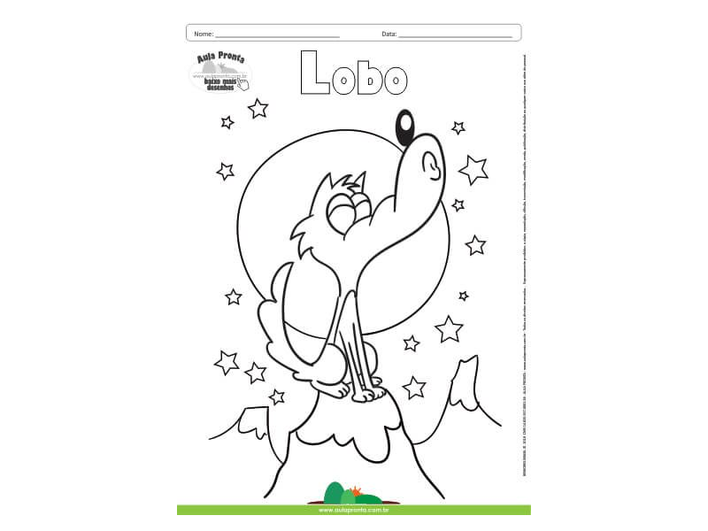 Desenho para Colorir – Animais - Lobo