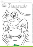 Desenho para Colorir – Animais - Papagaio