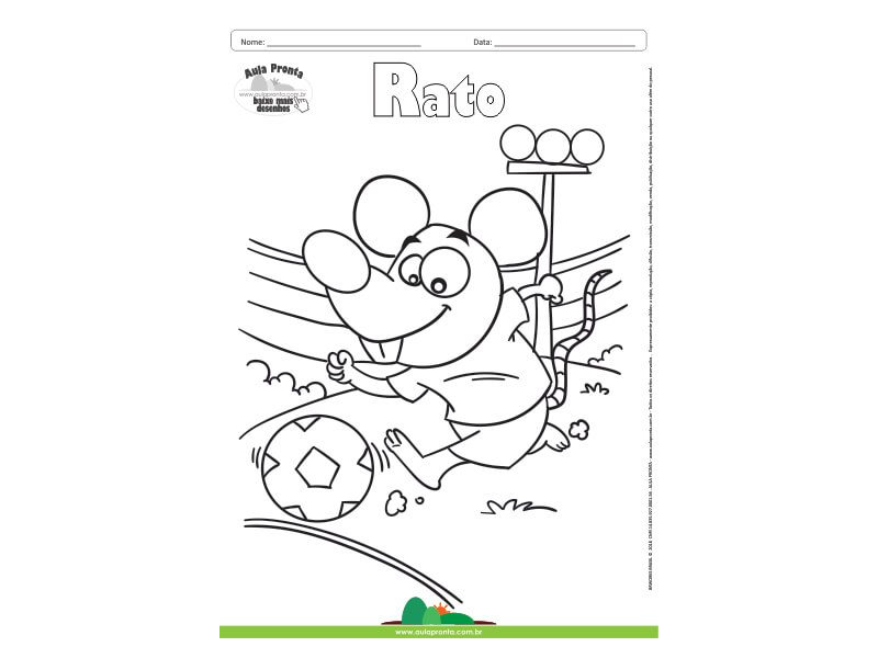 Desenho para Colorir – Animais - Rato