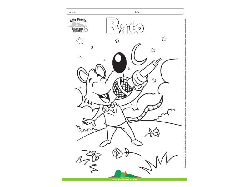 Desenho para Colorir – Animais - Rato