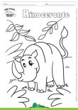 Desenho para Colorir – Animais - Rinoceronte