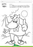 Desenho para Colorir – Animais - Rinoceronte