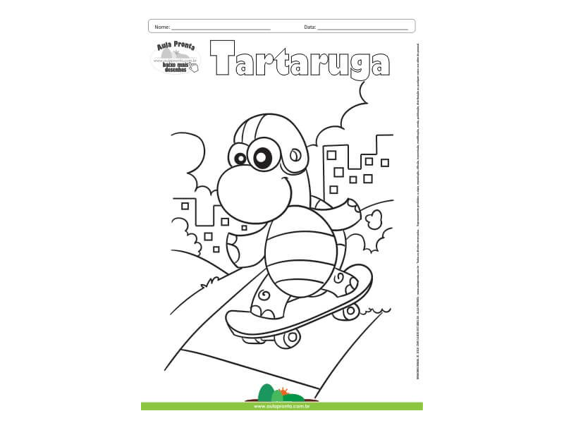 Desenho para Colorir – Animais - Tartaruga