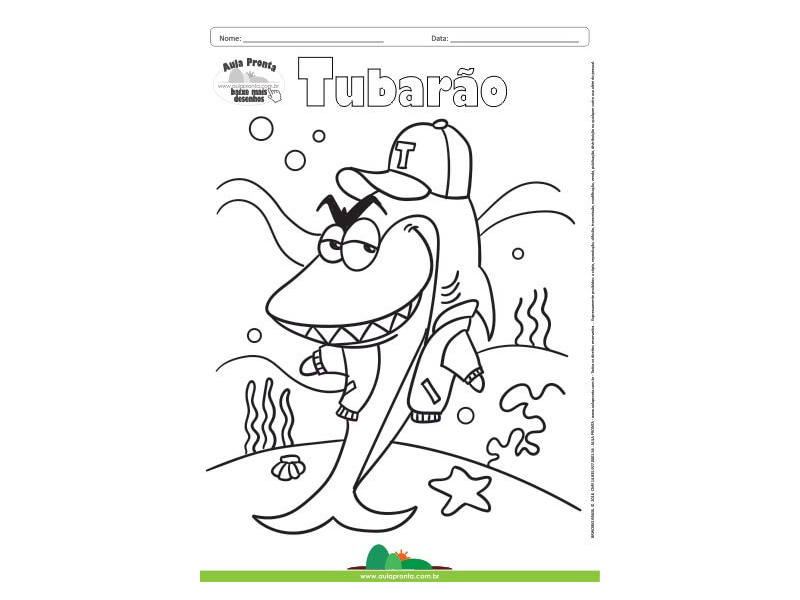 Desenho para Colorir – Animais - Tubarão