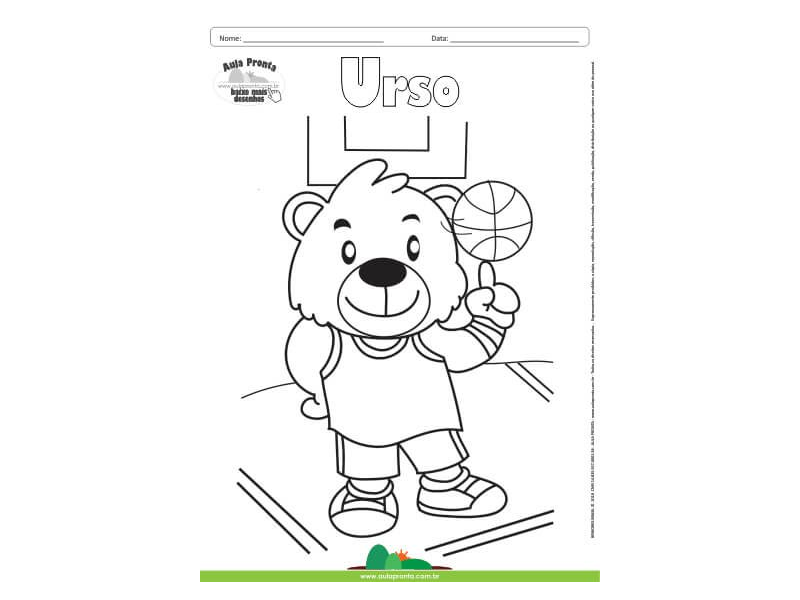 Desenho para Colorir – Animais - Urso