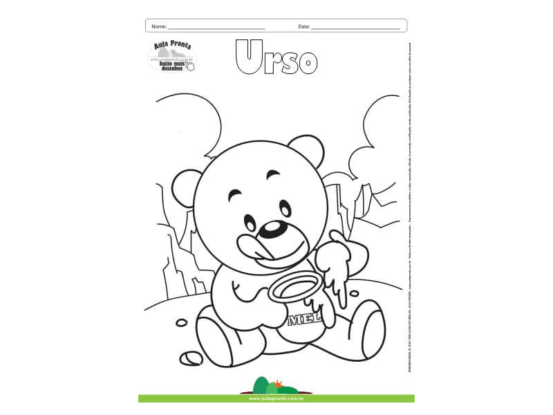 Desenho para Colorir – Animais - Urso