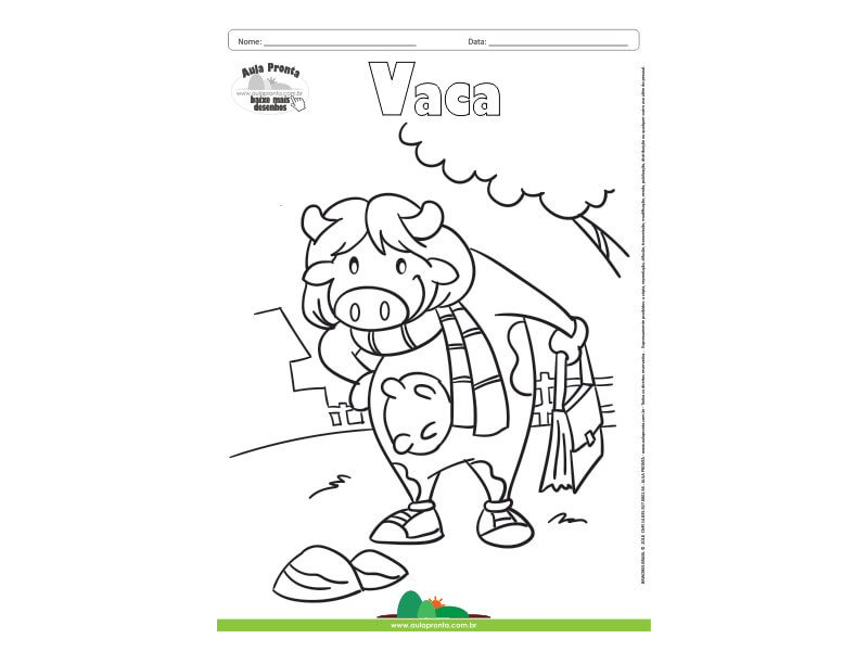 Desenho para Colorir – Animais - Vaca