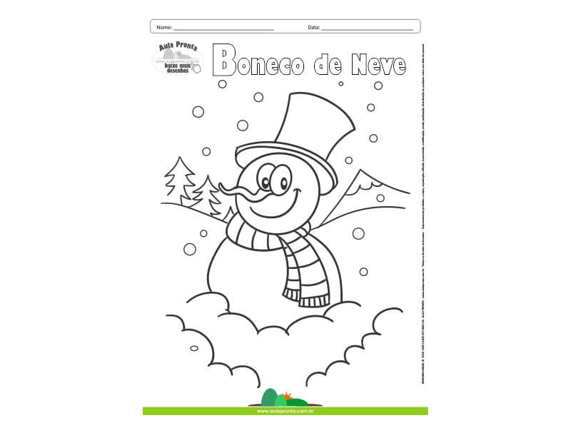 Desenhos para Colorir – Boneco de Neve