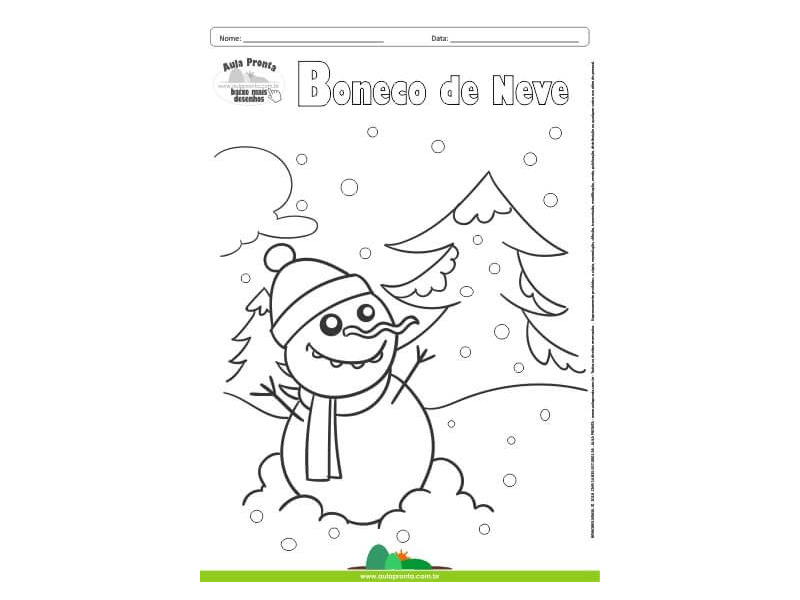 Desenhos para Colorir – Boneco de Neve