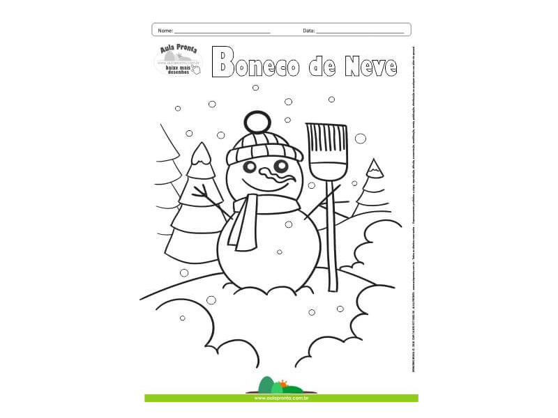 Desenhos para Colorir – Boneco de Neve