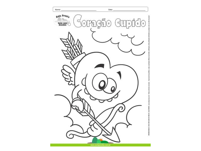 Desenhos para Colorir – Coração Cupido