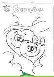 Desenho para Colorir – Amor - Corações