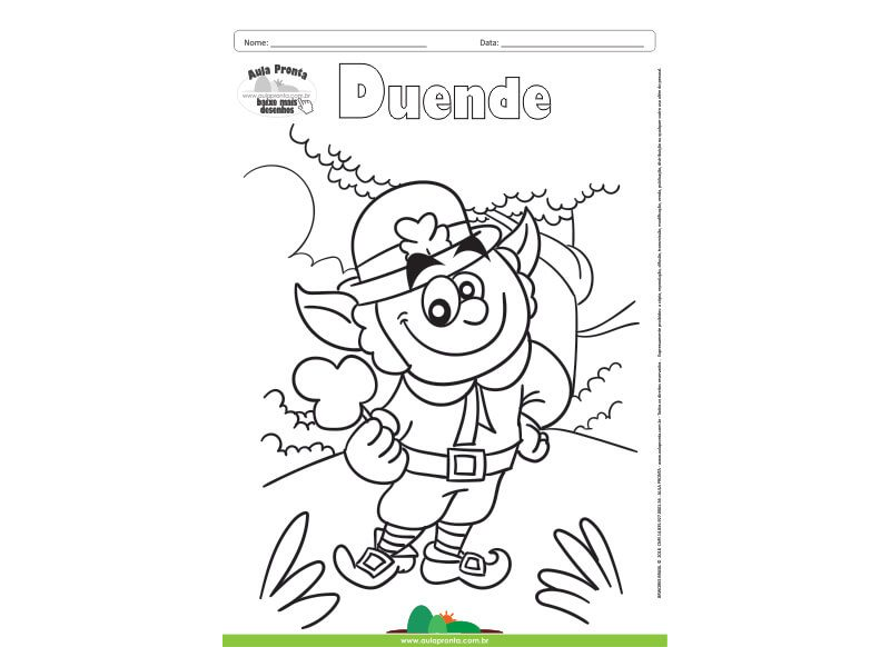 Desenho para Colorir – Fantasia - Duende