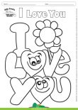Desenho para Colorir – Fantasia - Amor - I Love You