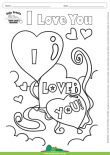 Desenho para Colorir – Fantasia - Amor - I Love You