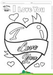 Desenho para Colorir – Fantasia - Amor - I Love You