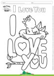 Desenho para Colorir – Fantasia - Amor - I Love You