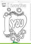 Desenho para Colorir – Fantasia - Amor - I Love You