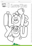 Desenho para Colorir – Fantasia - Amor - I Love You