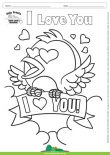 Desenho para Colorir – Fantasia - Amor - I Love You