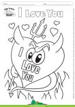 Desenho para Colorir – Fantasia - Amor - I Love You