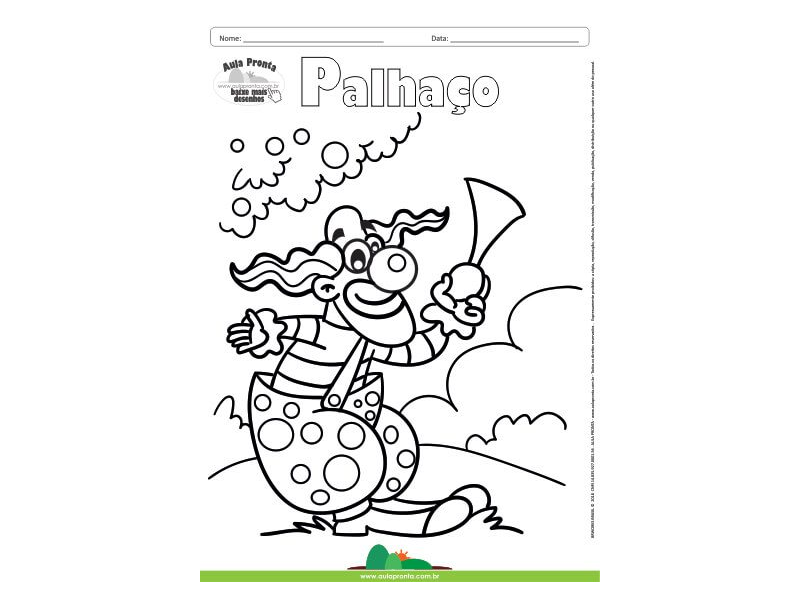 Desenho para Colorir – Fantasia - Palhaço