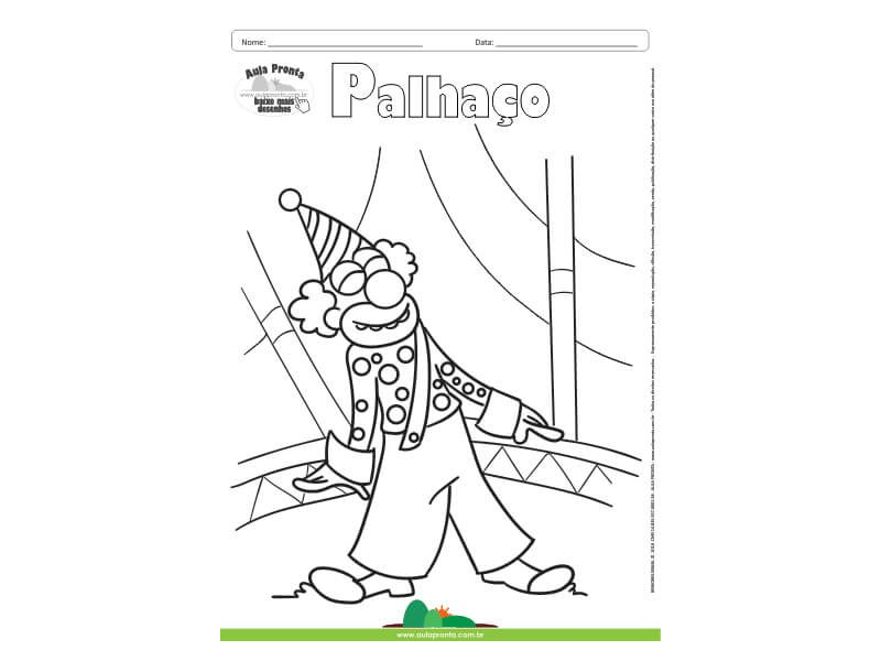 Desenho para Colorir – Fantasia - Palhaço