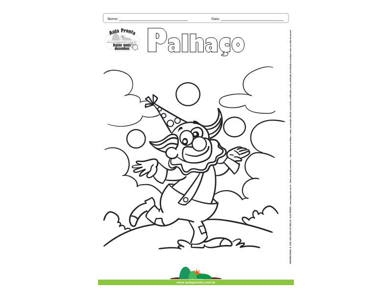 Desenho para Colorir – Fantasia - Palhaço