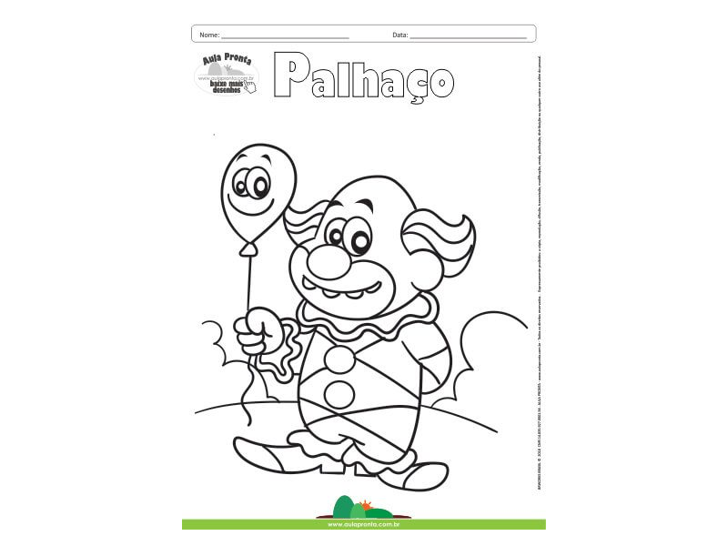 Desenho para Colorir – Fantasia - Palhaço