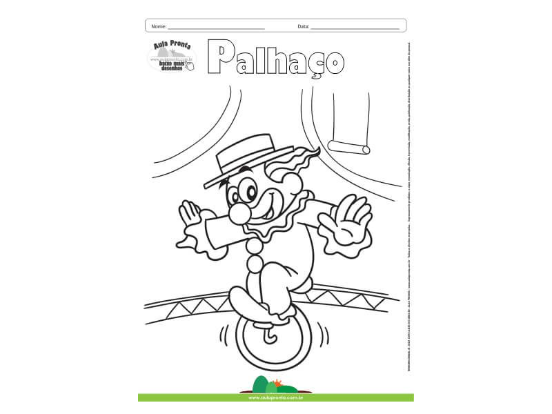 Desenho para Colorir – Fantasia - Palhaço