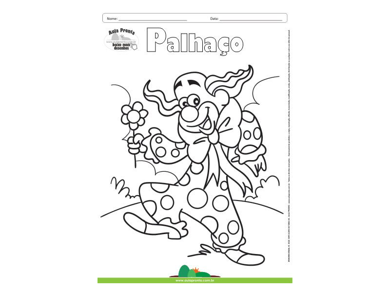 Desenho para Colorir – Fantasia - Palhaço